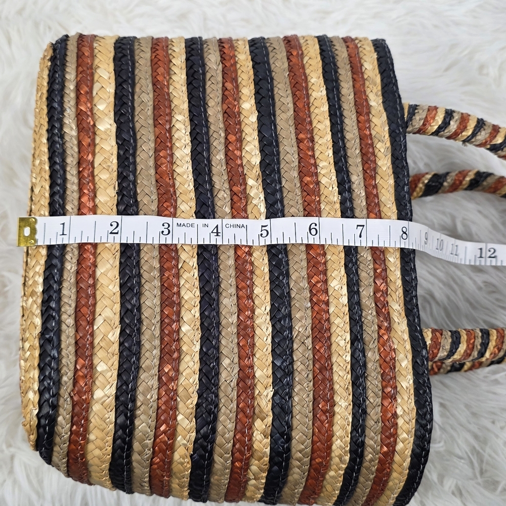 Striped Straw Bag and Hat Set - Picture 13 of 15